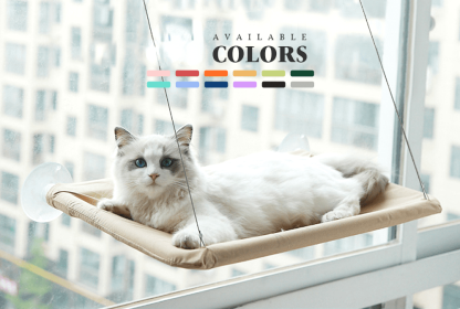 Cat House Hammock Window Bed For Cats Cushion Hanging Window Bed With Blanket Home Pet Nesk Supplies Dog Mat Sleep Accessories (Color: Gray)